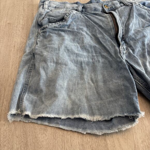 VTG Polo Ralph Lauren Carpenter Jean Shorts‎ Y2K Mens 36 Ripped Jorts Blue 90s - Picture 4 of 13